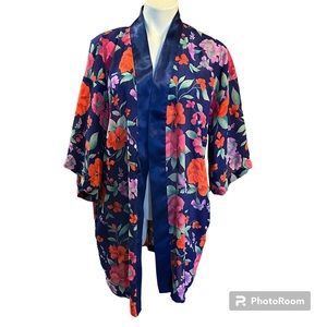 Victoria’s Secret gold tag vintage blue floral robe
